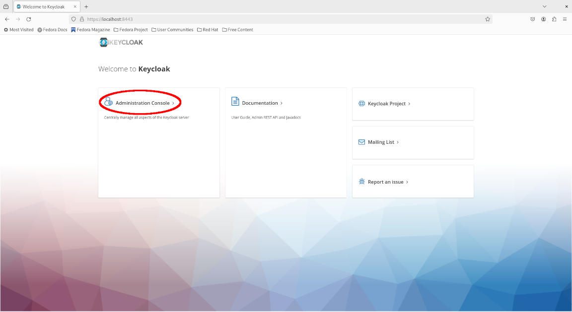 Keycloak homepage