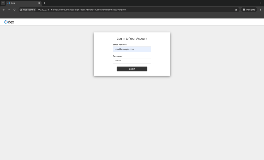 Kubeflow login page