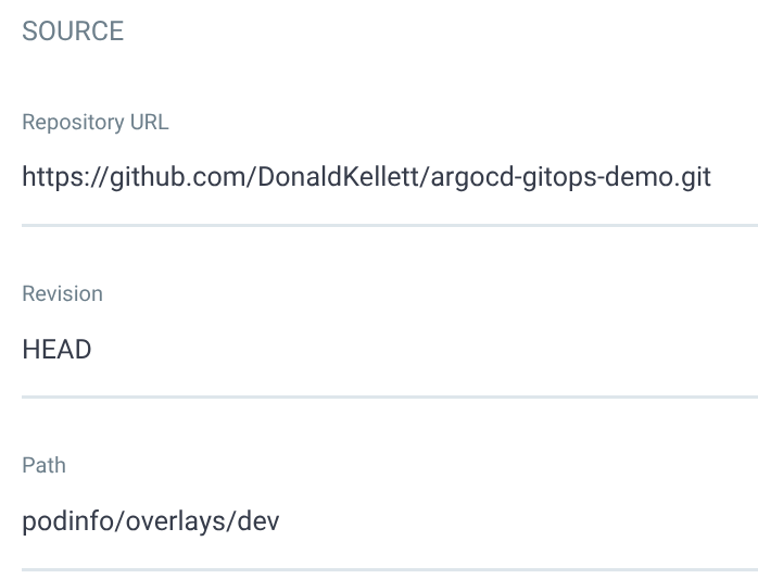 Argo CD - New App - Source