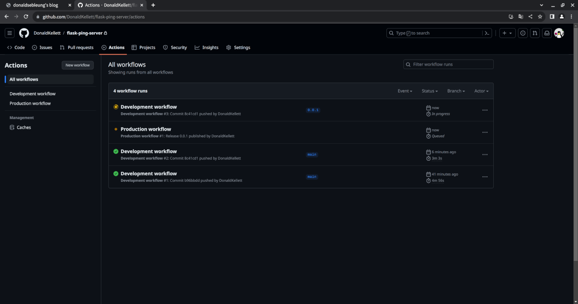 Production pipeline queued for execution along with development pipeline