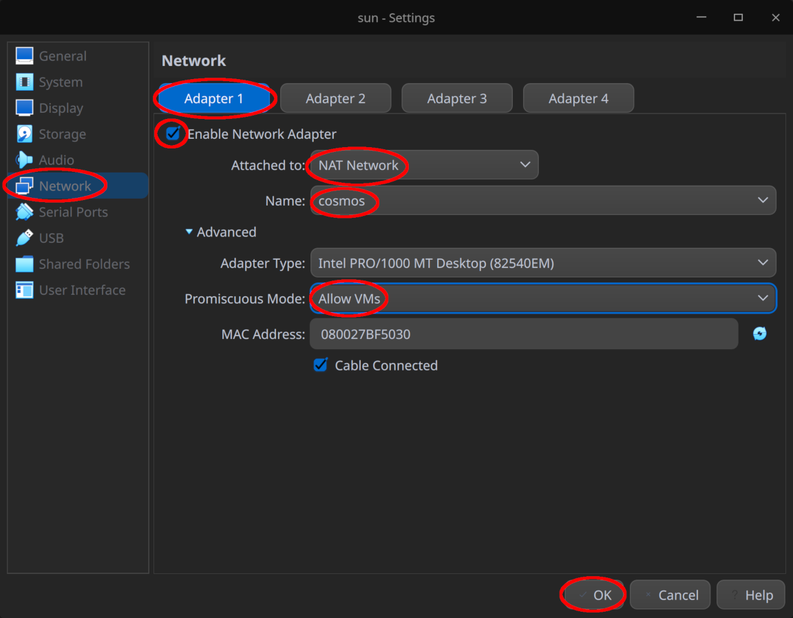 Configure adapter #1